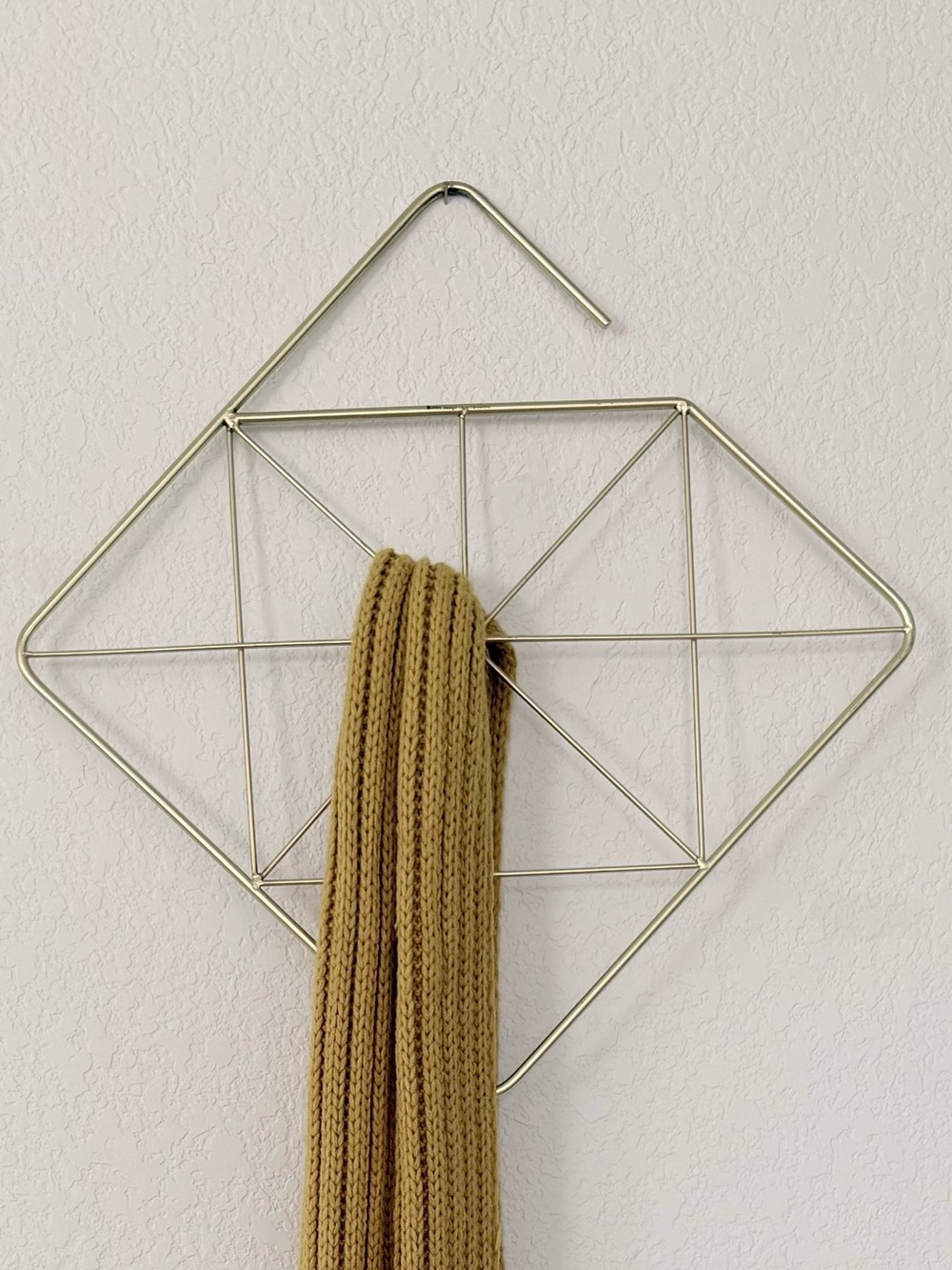 Umbra Prisma Scarf Holder Gold Geometric Wall Organizer